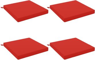 vidaXL Cojines De Asiento De 4 Piezas Soest 4 Uds. 100% Poli&eacute;ster Rojo Vidaxl
