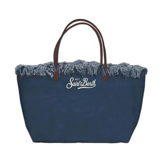 MC2 Saint Barth Tote Bags, female, Blue, Size: ONE SIZE City Bag Mid Fringe