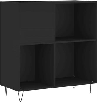 vidaXL Vidaxl - Mueble para discos madera contrachapada negro 84,5x38x89 cm