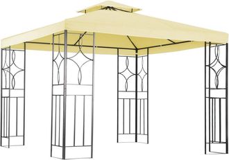 Charles Bentley 3Mx3M Steel Art Outdoor Gazebo Luxury Metal Frame Marquee Cream