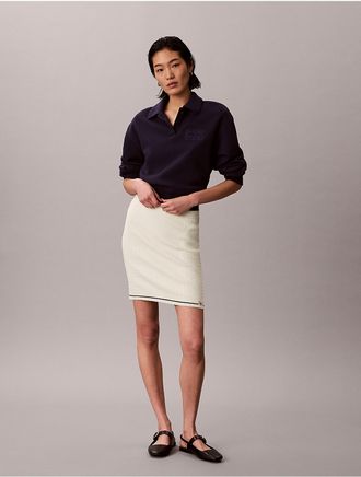 Calvin Klein Jeans Calvin Klein Womens Micro Cable Knit Mini Skirt - White/Natural - XL