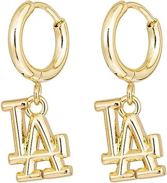 Luv AJ MLB Los Angeles Dodgers Logo Charm Huggie Hoop Earrings in Gold at Nordstrom