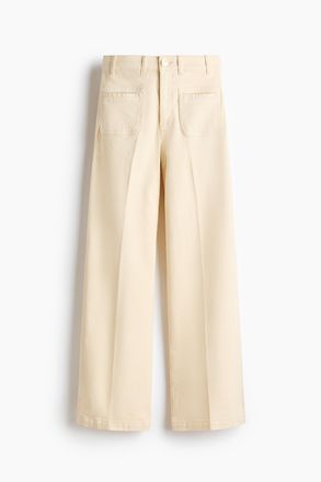 H&M Wide High Jeans - Blassgelb