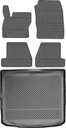 OEM Juego De Alfombrillas De Goma Para Ford Focus Iii Kombi (2011-2017) + Alfombrilla Para El Maletero