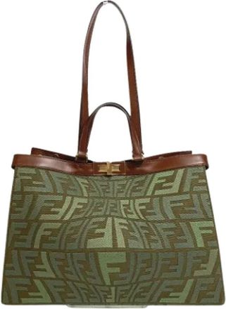 Fendi Pre-owned Cotton fendi-bags - Dames - Vintage Shopper - Groen - ONE Size - Vintage