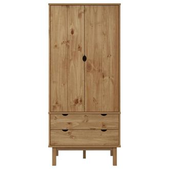 Berkfield Home Wardrobe OTTA 76.5x53x172 cm Solid Wood Pine in Brown