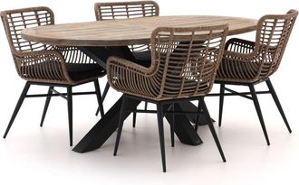 Intenso Furniture Intenso Asti/Rough-Y Ellips 200cm dining tuinset 5-delig