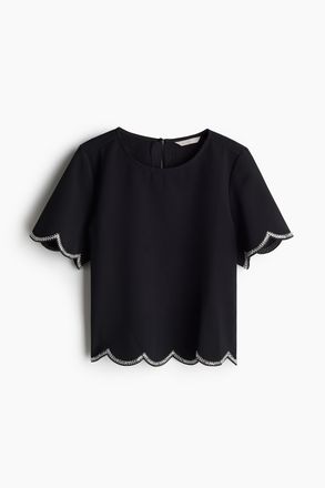H&M Bluse mit Zierelementen - Schwarz
