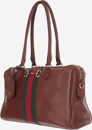 Gucci Womens Top Handle Borsetto Calf Skin Bag Brown Shoulder