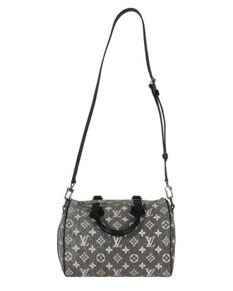 Louis Vuitton Gray Denim Monogram Denim Jacquard Speedy Bandouliere 25 (Authentic Pre-Loved)