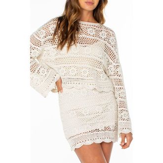 Roxy Blue Water Cotton Blend Sweater in Cloud Dancer at Nordstrom, Size X-Small