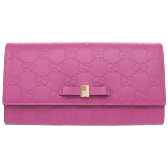Gucci Purple Leather Long Wallet (Bi-Fold) (Pre-Owned)