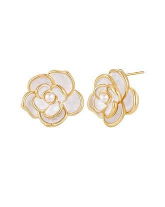 Liv Oliver 18K Plated Flower Earrings
