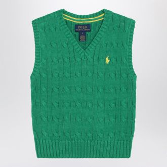 Polo Ralph Lauren Green cable-knit cotton vest