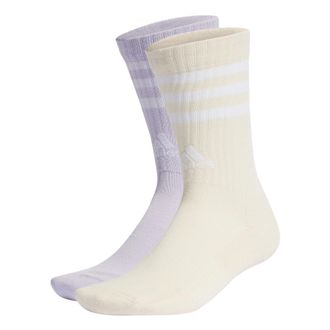 adidas 3-Stripes Cushioned Crew Socks Yellow Purple IC1326