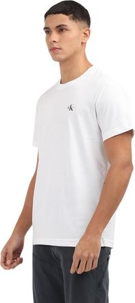 Calvin Klein Effen T-shirt met ronde hals voor heren (set van 2) (Wit)
