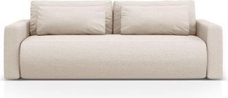 Cosmopolitan Design Sof&aacute; cama con ba&uacute;l de almacenaje 3 plazas de tejido estructural beige