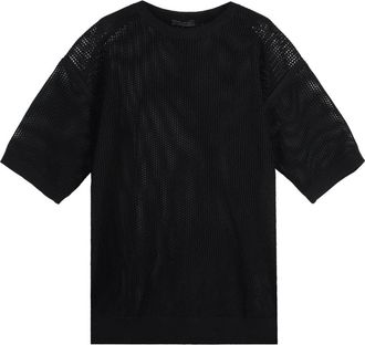 Prada Top de punto abierto de manga corta - Knitwear - Hombre - Negro - L