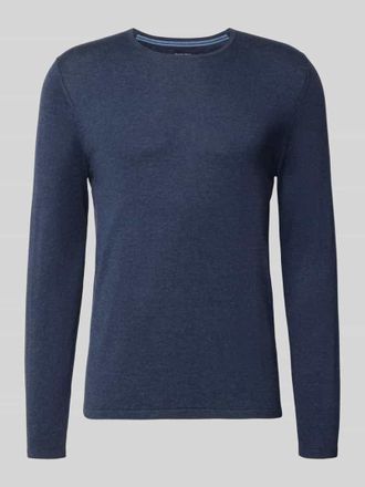 Christian Berg Strickpullover aus Baumwolle mit Rundhalsausschnitt in Marine Melange, Gr&ouml;&szlig;e 3XL