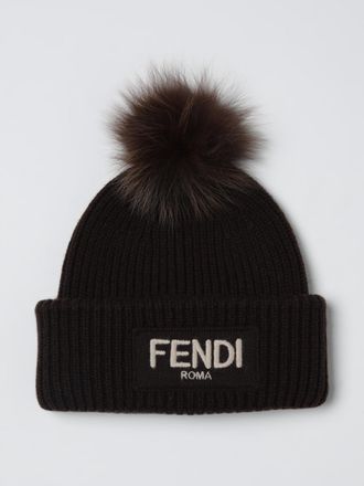 Fendi Cappello Fendi in lana a coste con pompon