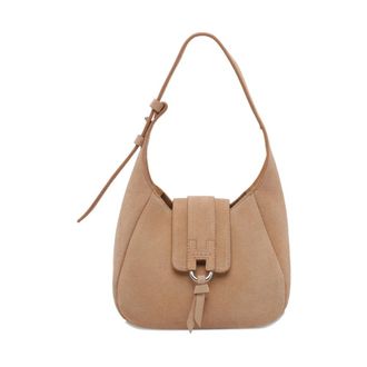 Hogan Shoulder Bags, female, Beige, Size: ONE SIZE Mini leather hobo bag