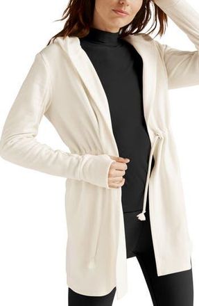 Beyond Yoga On the Go Open Front Hooded Jacket in Fresh Snow at Nordstrom Rack, Size Medium