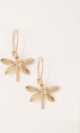Fat Face FatFace Gold Tone Dragonfly Earrings