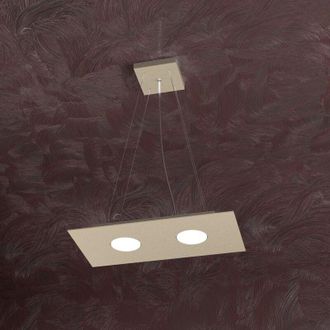 Top-Light Lampadario Moderno Rettangolare Area Metallo Sabbia 2 Luci Gx53