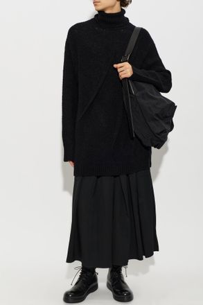 Yohji Yamamoto Wool Wide-leg Trousers, Mens, Black