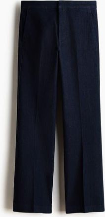 H&M Flared High Waist Ankle Jeans in Dark Denim Blue at Nordstrom, Size 12