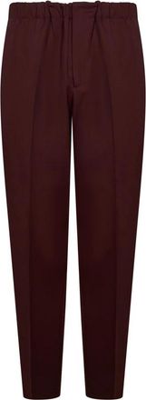 Jil Sander Bruine wollen chino met relaxte pasvorm - Heren - Chinos - Bruin - XS - Wol - Broeken
