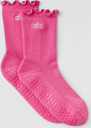 Alo | Lettuce Edge Grip Socks in Paradise Pink, Size: Medium/Large