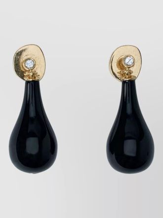 Toteme onyx teardrop gemstone crystal drop earrings