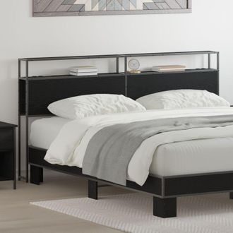 vidaXL Cabecera De Almacenamiento Con Cabecera Roble Negro 200 Cm Vidaxl