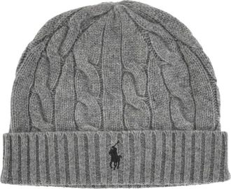 Polo Ralph Lauren Signature Pony Wool-Blend Beanie - Heren - Hoeden - Grijs - ONE Size - Wol - Accessoires