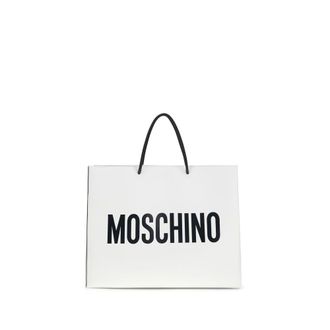 Moschino White Calf Leather Bos Taurus Shoulder Womens Bag