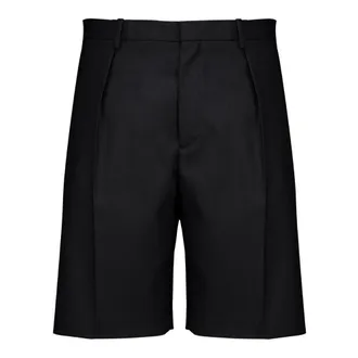 Dior Korte Broeken, Heren, Zwart, S, Wol, Tailored Shorts