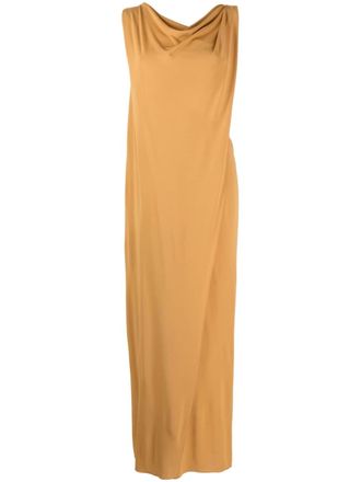 Alberta Ferretti draped cut-out maxi dress - women - Viscose - 44 - Neutrals