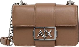 A|X Armani Exchange Jodie Messenger Bag - Dames - Tassen - Beige - Maat: ONE Size Leer