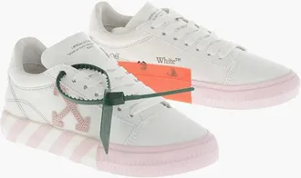 Off-white Cotton Low-Top Sneakers With Contrast Details size 35