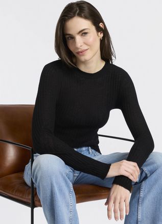 Boss Orange by Hugo Boss Rundhalspullover BOSS ORANGE Fennoni Premium Damenmode, Damen, Gr. XL (42), schwarz 001, Feinstrick, Obermaterial: 60% Schurwolle, 40% Polyamid, unifa