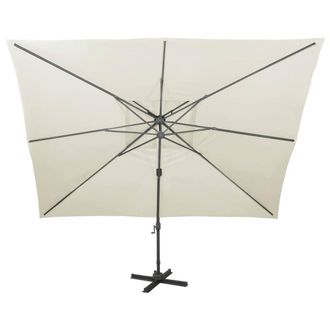 Berkfield Home Durable Cantilever Garden Parasol with Double Top Sand 400x300 cm in Beige