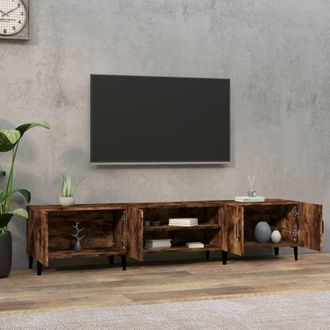 Berkfield Home TV Cabinet Smoked Oak 180x31.5x40 cm Engineered Wood in Brown