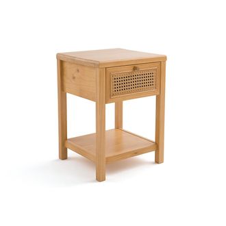 La Redoute Interieurs Nachtkastje van grenen en riet, 1 lade, Mora