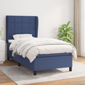 vidaXL Vidaxl - Cama Box Spring Con Colch&oacute;n Tela Azul 80x200 Cm