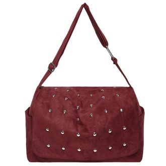 Generic Women Faux Suede Underarm Shoulder Bag with Zipper for Daily Use Travel (Red)