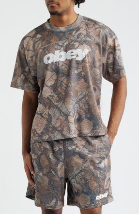 Obey Logo Camouflage Practice Jersey in Fence Camo at Nordstrom, Size Xx-Large