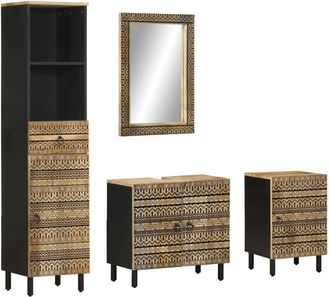 vidaXL Conjunto De Muebles De Ba&ntilde;o 4 Piezas Madera Maciza De Mango Vidaxl