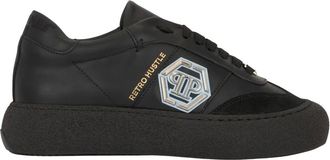 Philipp Plein Schoenen, unisex, Zwart, 45 EU, Leer, Lage Sneakers