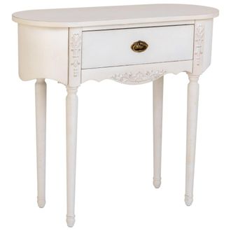 Wanderlust Deco Recibidor de madera lacado envejecido, 1 caj&oacute;n 88x36x80h cm - blanco